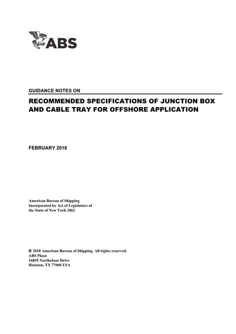 Guidance Notes on Recommended Specifications of Junction 